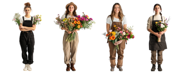Blooming Beauty:  Floral Artisans Displaying Exquisite Bouquets