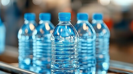 Fresh bottled water ready for consumption, highlighting hydration and convenience for everyday life.