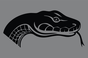 snake head vector silhouette black and white