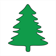 Illustration of a pine tree typical of beautiful Christmas decorations