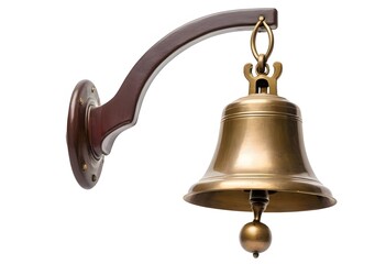 Elegant Brass Bell with Wooden Mount: A Classic Design