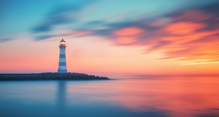 Fototapeta premium lighthouse at sunset