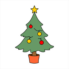 image of a typical Christmas decoration pine tree