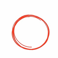 A red line circle isolated in white background 
