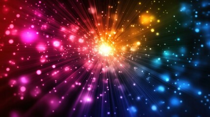 Fototapeta premium A vibrant burst of light and color, creating a dynamic and energetic visual effect.