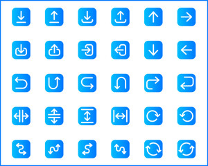 Simple Set of arrows Related Vector Line Icons. Vector collection of basic, infographic, navigation, direction, chevron, cursors, selection and design elements symbols or logo element.