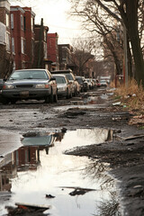 Neighborhoods with neglected infrastructure, showing the recession&rsquo;s impact