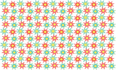 Red and green abstract flower pattern. Nature texture background