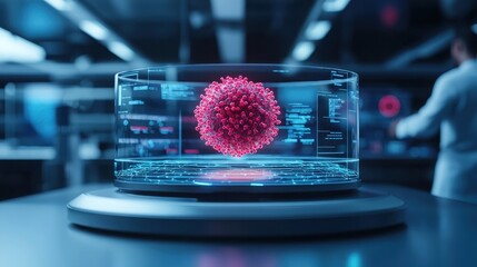Fototapeta premium Innovative biotech solutions futuristic interactive healthcare lab