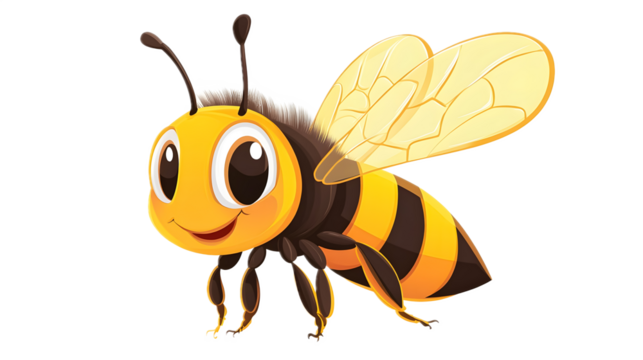 Bee cartoon insect on a white background. isolated background.
