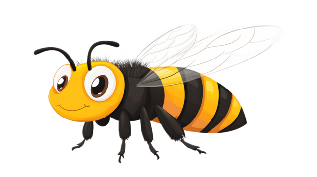 Bee cartoon insect on a white background. isolated background. - Powered by Adobe