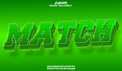 Fototapeta premium Match Vector Text Effect Editable Alphabet Sport Football Game Soccer Score Goal