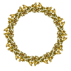 Illustration of a napkin with a pattern of oak branches on a white background