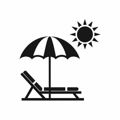 Minimalist Beach Icon for Travel and Summer Designs.