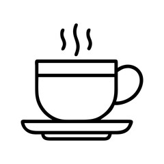 cup of tea or coffee icon, grandparents day line art, grandparents icon - simple black line art icon of cup of tea or coffee, for grandparents day celebrations. grandparents vector art.