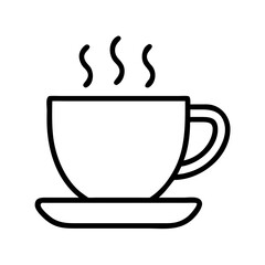 cup of tea or coffee icon, grandparents day line art, grandparents icon - simple black line art icon of cup of tea or coffee, for grandparents day celebrations. grandparents vector art.