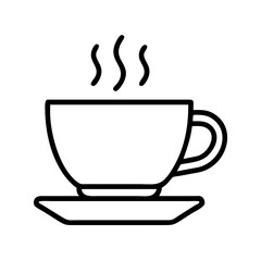 cup of tea or coffee icon, grandparents day line art, grandparents icon - simple black line art icon of cup of tea or coffee, for grandparents day celebrations. grandparents vector art.