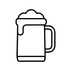 beer stein icon, oktoberfest line art, oktoberfest icon simple black line art icon of beer stein, for oktoberfest celebrations oktoberfest vector art 