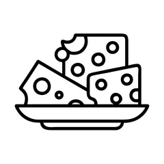 cheese platter icon, oktoberfest line art, oktoberfest icon simple black line art icon of cheese platter, for oktoberfest celebrations oktoberfest vector art 