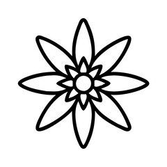 edelweiss flower icon, oktoberfest line art, oktoberfest icon simple black line art icon of edelweiss flower, for oktoberfest celebrations oktoberfest vector art 