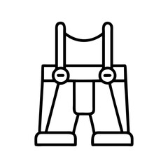 lederhosen icon, oktoberfest line art, oktoberfest icon simple black line art icon of lederhosen, for oktoberfest celebrations oktoberfest vector art 