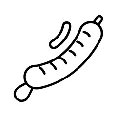 sausage bratwurst icon, oktoberfest line art, oktoberfest icon simple black line art icon of sausage bratwurst, for oktoberfest celebrations oktoberfest vector art 