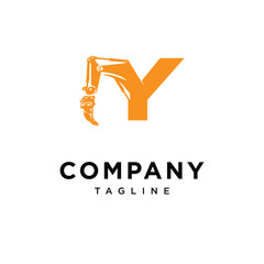 Letter Y Ripper Excavator Logo Icon vector