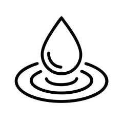 Fototapeta premium water droplet ripple symbolizing calm icon, day of peace line art, day of peace icon - simple black line art icon of water droplet ripple symbolizing calm, for day of peace celebrations. day of peace 