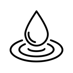 Fototapeta premium water droplet ripple symbolizing calm icon, day of peace line art, day of peace icon - simple black line art icon of water droplet ripple symbolizing calm, for day of peace celebrations. day of peace 