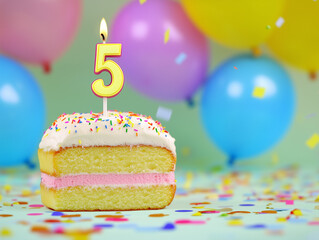 Birthday cake featuring the number 5