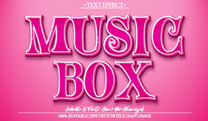 Music Box Vector Text Effect Editable Alphabet Musical Dance Pink Sound Melody