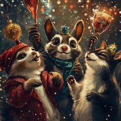Animals Celebrating
