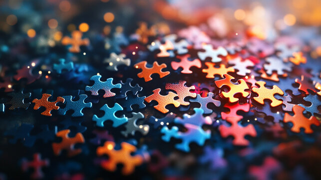 missing jigsaw puzzle piece in a glowing white space symbolizes clarity, potential, solutions, and connections. The bright light emphasizes discovery, completeness, and hidden opportunities