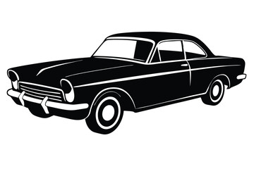 hotrod classic car vector graphic. american vintage hot rods car silhouette vector. EPS File