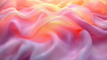 Obraz premium A soft, flowing fabric texture in pink and orange hues.