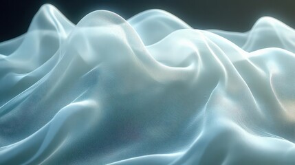 Obraz premium Ethereal waves of translucent fabric creating a serene atmosphere.