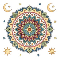 Geometric Mandala Design Inspired by Islamic Art