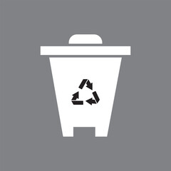 Recycle bin vector icon isolated on transparent background, Recycle bin logo design