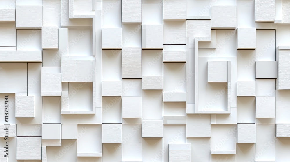 Aufkleber This abstract image features an arrangement of white square patterns against a soft background, perfect for contemporary design projects or minimalist themes. Ideal for c