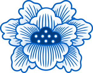 Peony flower Chinese new year decoration element flat design  