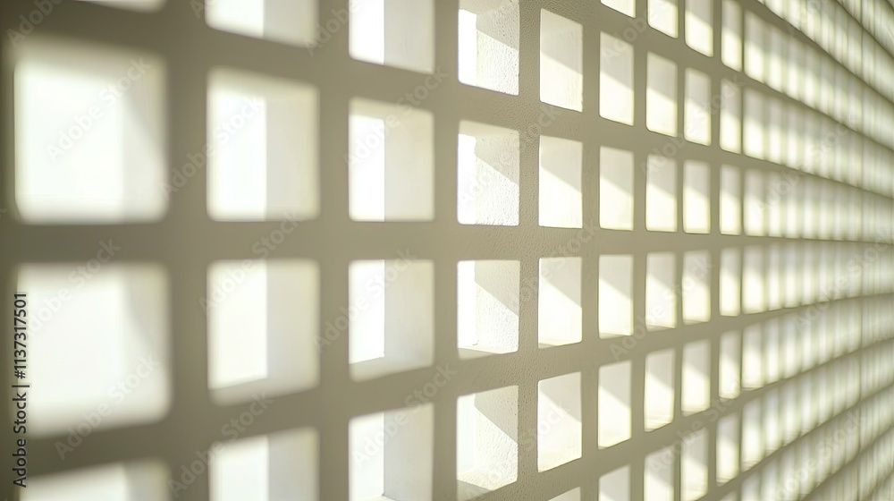 Poster This abstract image features an arrangement of white square patterns against a soft background, perfect for contemporary design projects or minimalist themes. Ideal for c