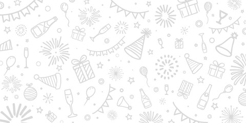new year icons on white background
