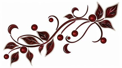 Christmas Holly Berries Symbol as a Design Element, High-Quality Illustration Ideal for Festive Decor and Holiday-Themed Projects