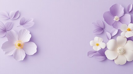 Obraz premium A purple background with flowers on it