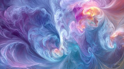 Fototapeta premium Vibrant pastel colors blend seamlessly in this abstract design, showcasing soft swirls and flowing shapes. Ideal for artistic backgrounds or creative projects, it exudes