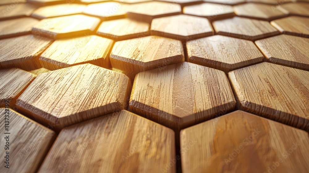 Aufkleber discover a smooth and inviting wooden texture featuring a honeycomb of hexagons perfect for backgrou
