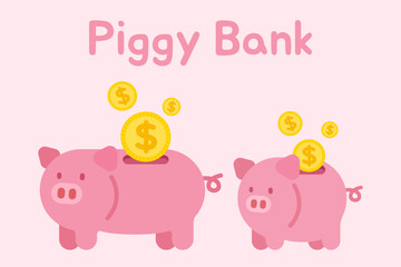 pink piggy bank saving money dollar coin banking fund investing