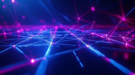 Abstract futuristic background with glowing lines and vibrant colors in blue and pink tones