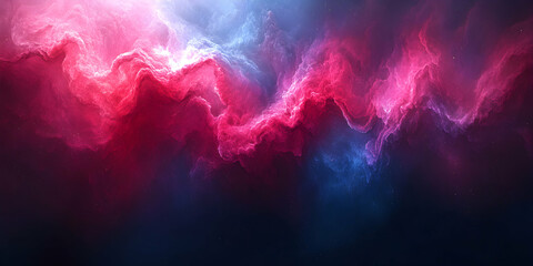 Abstract Cosmic Nebula, Pink and Blue Hues Swirling in a Dark Universe Background