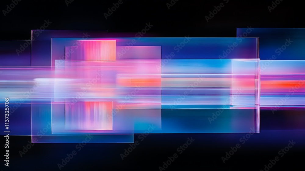 Aufkleber Abstract Light Trails with Vibrant Colors and Dynamic Motion Effects on a Dark Background